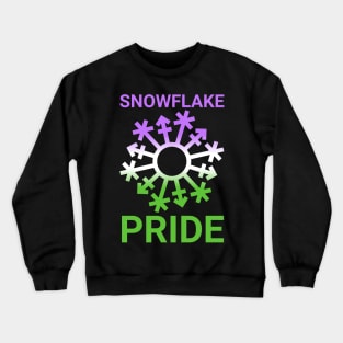 Snowflake Pride - genderqueer flag colors Crewneck Sweatshirt